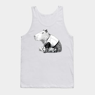 Capybara suspicious skater Tank Top